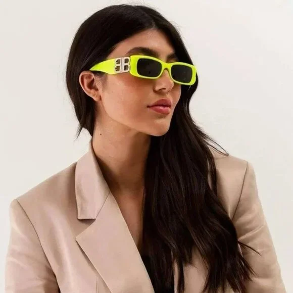NEW BB0096S 008 BALENCIAGA YELLOW GREY SQUARE WOMEN BALENCIAGA SUNGLASSES s-l400.jpg main image 3